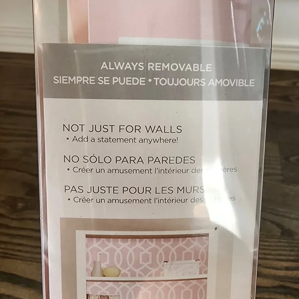 NIB Wall Pops Grand Trellis Peel & Stick Wallpaper | Blush Pink | 3.4ft x 8ft